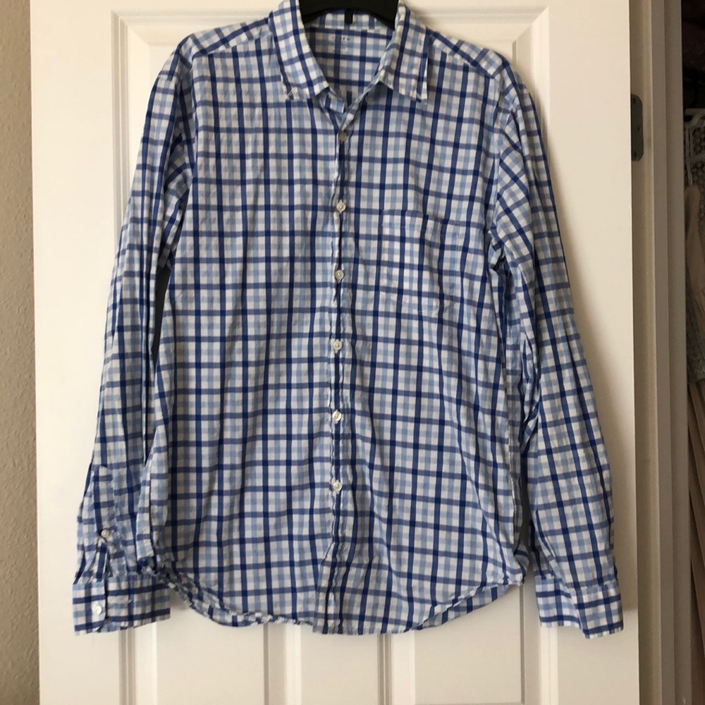 J. Crew Blue and White Button Down Shirt